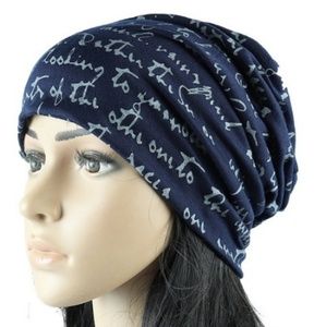 Cute scripted print beanie